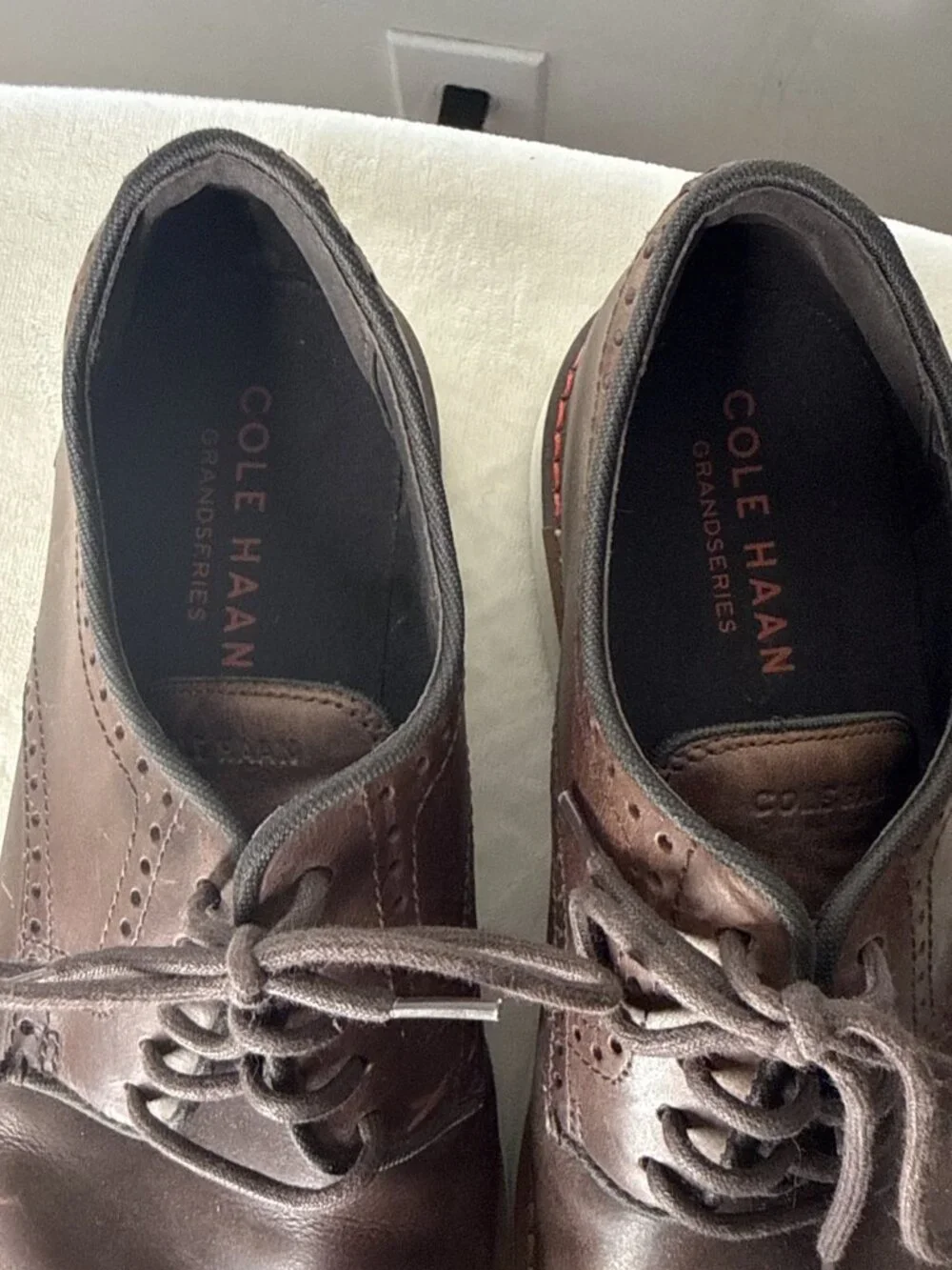 Cole Haan Go-To Plain Toe Oxford Shoes Dark Coffee Brown C35083 Men's Size 10M